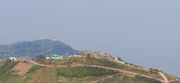 panorama of the mountains and road,khaoko,thailand