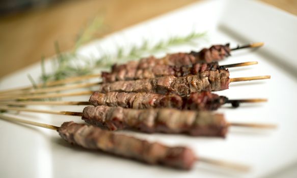 Arrosticini, a typical italian small skewers