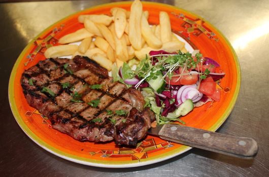 steak and chips