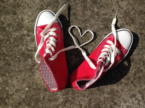 baseball boots sneakers with love heart