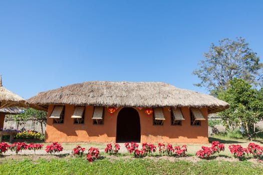 House made of clay at Santichon village