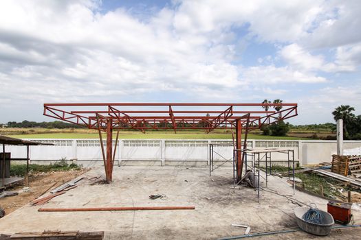 roof  under construction