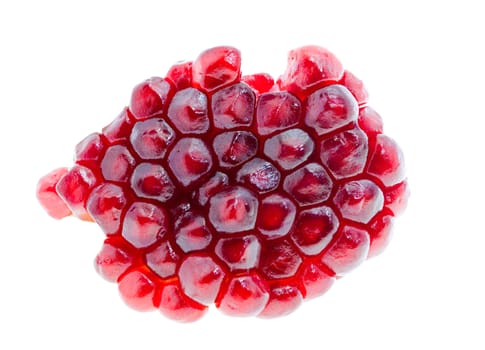 photographed by a close up the inert ripened pomegranate