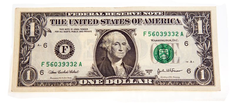 photographed by a close up one American dollar
