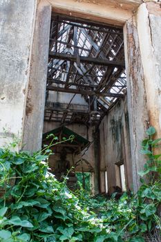 ncient abandoned temple and budha