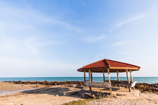 Landscape pavilion in the sea