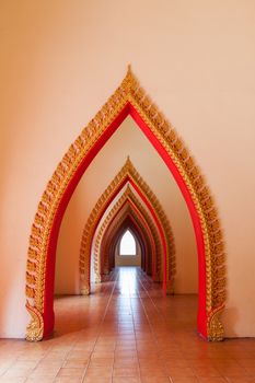 Pointed arch arch inside Wat Tham Sua Kanchanaburi