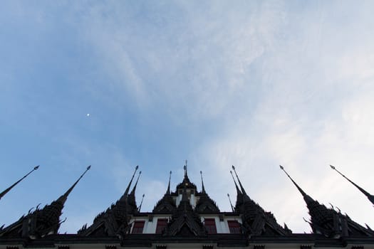 Roof of Lohaprasat in Wat Ratchanatdaram Worawihan , Bangkok, Thailand.jpg