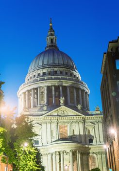 Magnificence of St Paul Cathedral at night - London - UK.