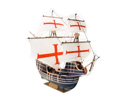 model sailing ship, isolated on white background