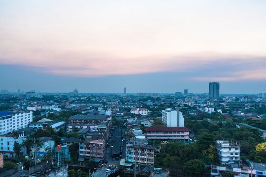 Sunset over Bangkok City