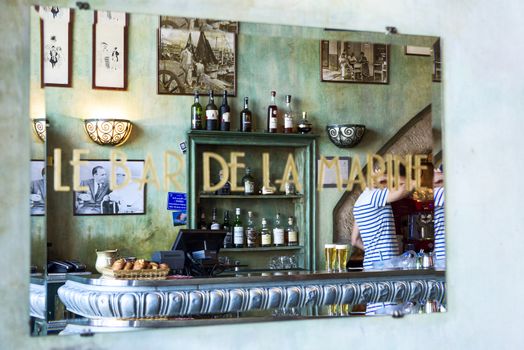 MARSEILLE - AUGUST 19 :Famous bar de la Marine cafe on August 19 2015 in Marseille,France.Marseille is France's largest city on the Mediterranean coast and largest commercial port.