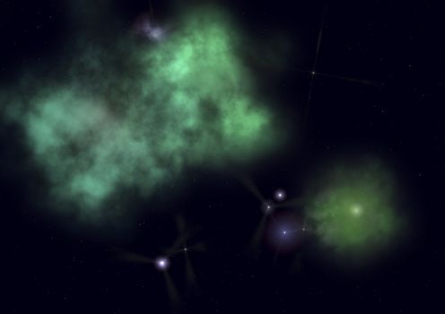 Far being shone nebula and star field against space. "Elements of this image furnished by NASA".