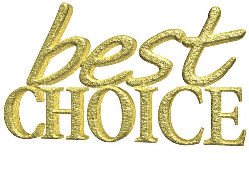 Glossy gold three-dimensional inscription Best Choice as a sign.