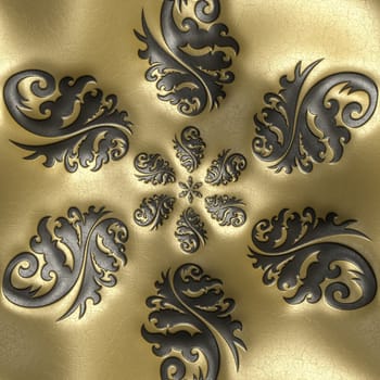 Luxury background tile with embossed pattern on leather