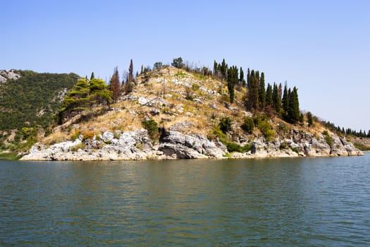  Lake Skadar in summertime of year. Montenegro