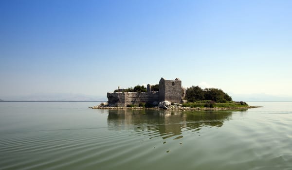 ruins of the old prison located on the lake Skadarsky, Montenegro