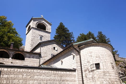   the ancient stone man's monastery located in the city of Cetinje of Montenegro