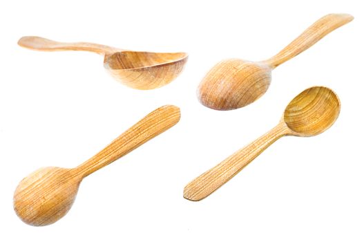 wooden spoon, isolated on white