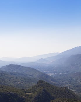   mountains during a fog. summertime of year. Montenegro