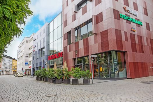 Passau, Germany - June 29, 2014: Shopping mall Stadtgalerie, a popular mall with different shops