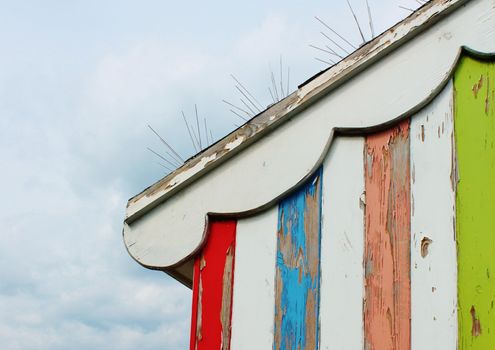 Victorian striped 'Beach hut' seaside style ice cream hut