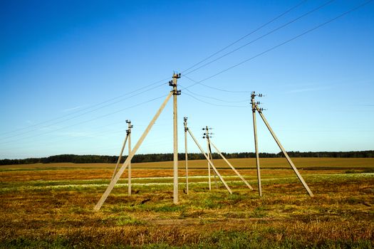  the usual electric columns being in a field. Belarus