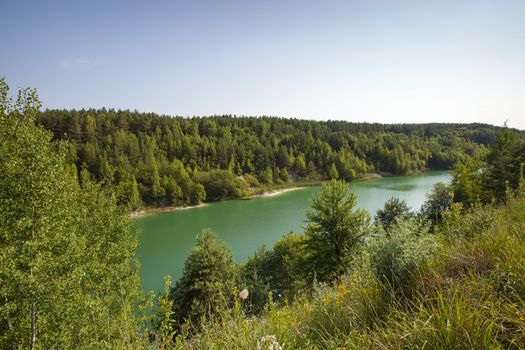  the artificial green lake, located in Belarus