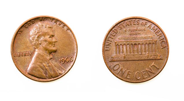 American coin photographed close-up