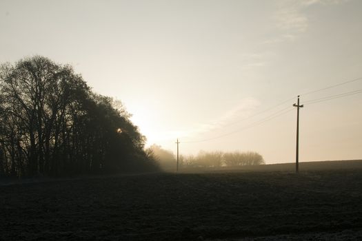 posts that handle high-voltage lines