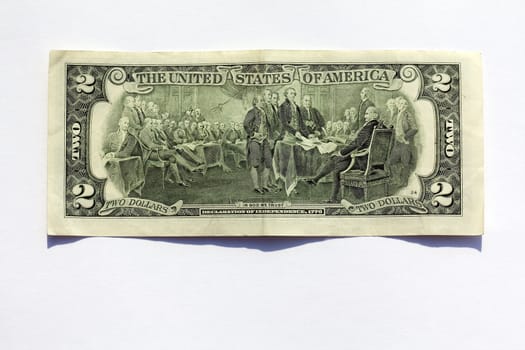 u.s. paper dollars, photographed in close-up