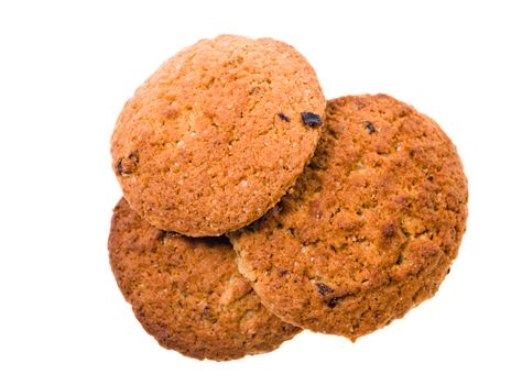 photographed close-up cookies. isolated on white