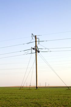 posts that handle high-voltage lines