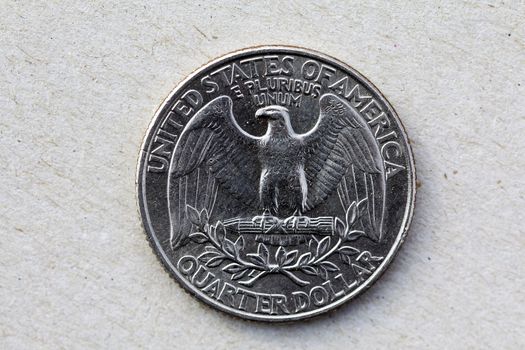 25 American cents, photographed in close-up