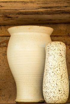 Vintage Pottery with texture background of ancient pottery shard