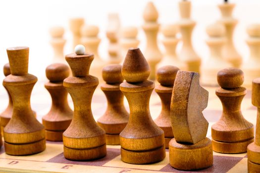 Chess photographed closeup. 