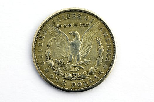 American coins, photographed in close-up
