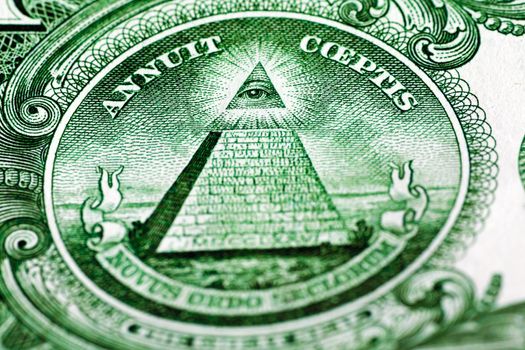 u.s. paper dollars, photographed in close-up