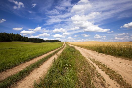 two not asphalted rural roads which are passing nearby