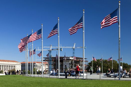 Washington D.C., USA - October 17, 2014: Scheduled to open in 2016, the Afro American Museum is under construction on the National Mall in Washington, D.C., USA