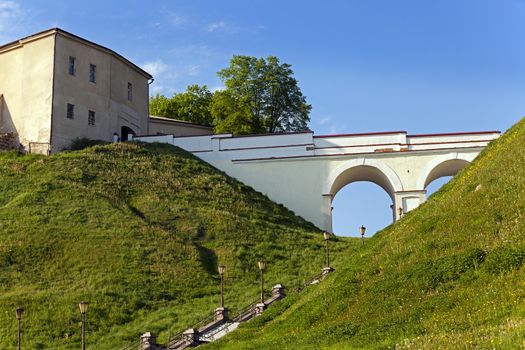  part of a fortress of the XI century located in the city of Grodno, Belarus. The bridge is built in the XVII century.