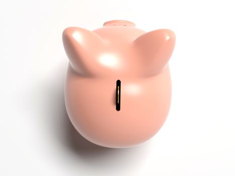 Isolated Piggy Bank on white background.