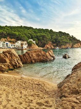 The bay of Tamariu in Catalonia, Spain. Beaches of Costa Brava.