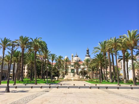 Park in the center of Cartagena, in the region of Murcia, Spain.