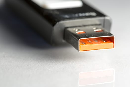 USB Flash Drive extremely close up. Macro image.