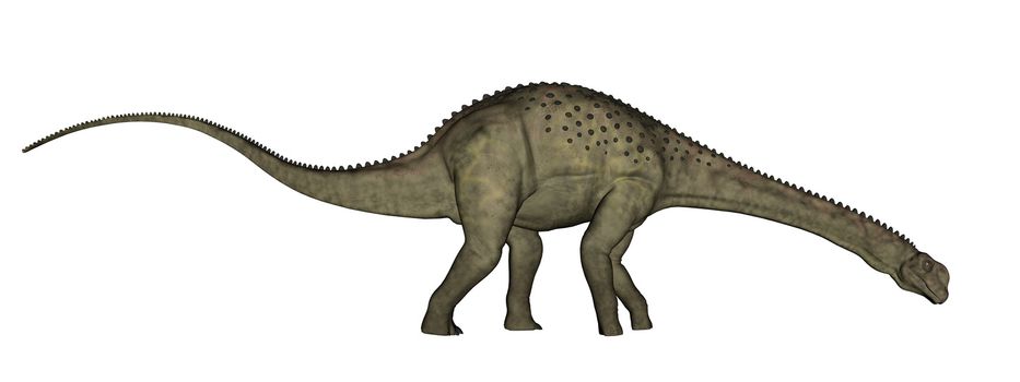 Uberabatitan dinosaur walking head down isolated in white background - 3D render