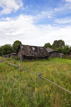   the thrown old wooden house located in rural areas