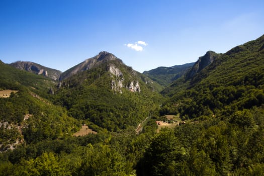   mountains, around a river canyon Tara, Montenegro