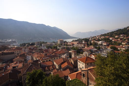  the city of Kotor photographed from a height, Montenegro