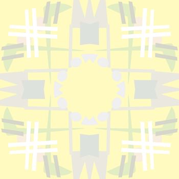 Symmetrical yellow tile background of connected lines and circles
